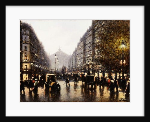 A Street Scene, Paris by Gaspar Miro Lleo