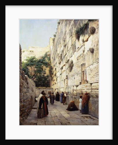 Praying at the Western Wall, Jerusalem by Gustave Bauernfeind