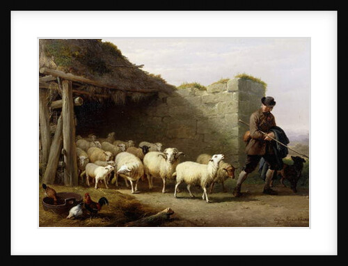 A Shepherd and his Flock, 1862 by Eugene Joseph Verboeckhoven