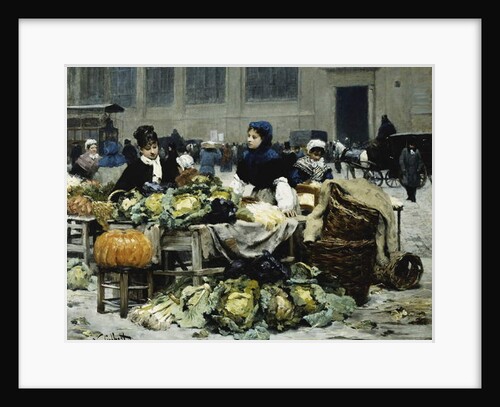 A Vegetable Stand, at Les Halles Centrales, Paris, 1878 by Victor Gabriel Gilbert
