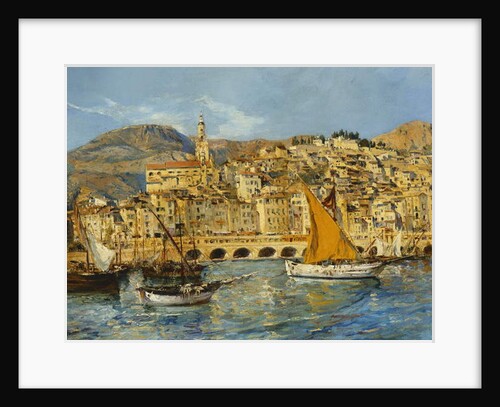 Menton Harbour by Laurent Lucien Gsell