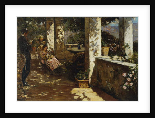 Resting on the Terrace by Luigi Rossi