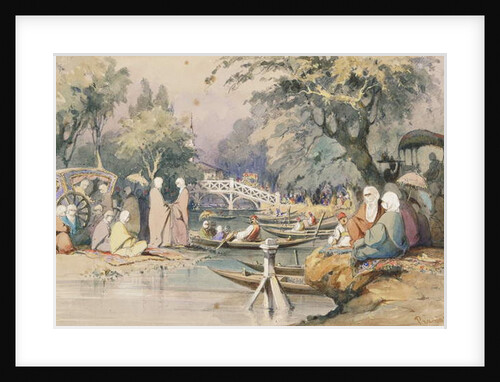Turks at the Temple of Sweet Waters, Constantinople, by Amadeo Preziosi