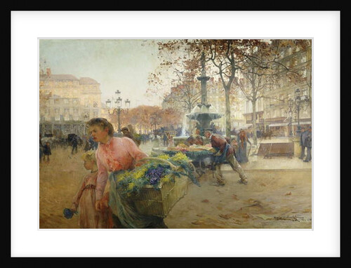 Place du Theatre Francais, Paris, 1902 by Eugene Galien-Laloue