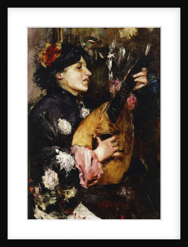 Woman with a Mandolin by Antonio Mancini