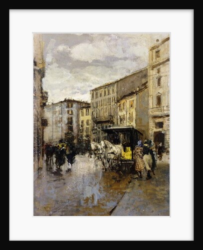 A Street Scene, Milan by Mose Bianchi