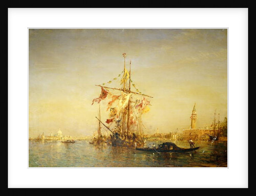 The Bacino Venice with Shipping by Felix Ziem