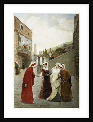 The Meeting of Dante and Beatrice, 1889 by Lorenzo Valles