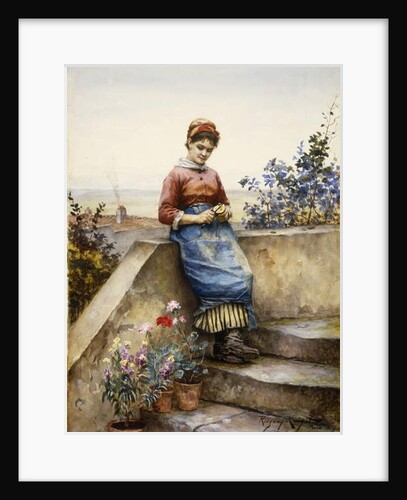 Peeling an Apple, 1884 by Daniel Ridgway Knight