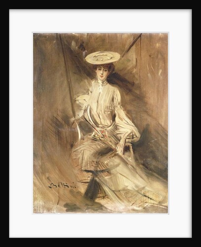 Portrait of a Lady, Seated, with a Parasol by Giovanni Boldini
