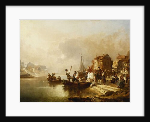 A Wedding Party Boarding a Boat, 1864 by Franz Richard Unterberger
