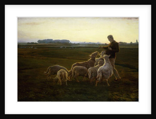 A Shepherd and his Sheep with Geese Beyond, 1896 by Carl Christian Ferdinand Wentorf