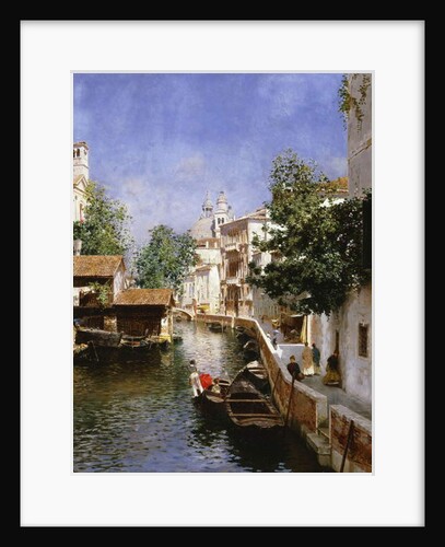 A Venetian Canal Scene by Rubens Santoro