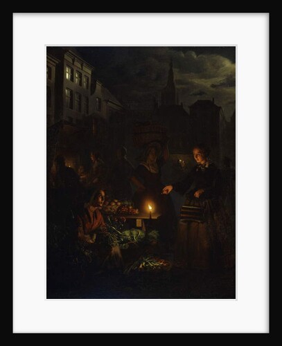 A Market Scene at Night, by Petrus van Schendel