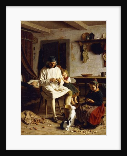 Family Chores, 1859 by Friedrich Edouard Meyerheim