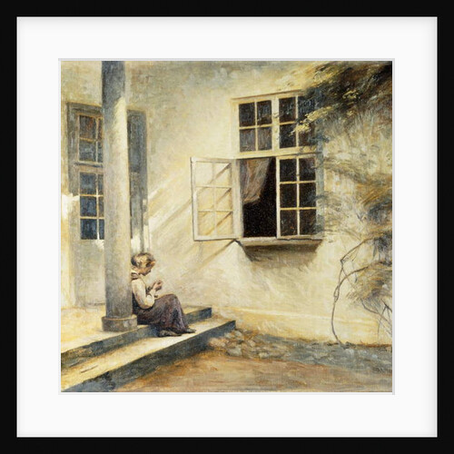 A Girl Sitting on a Porch, Liselund, 1916 by Peter Vilhelm Ilsted