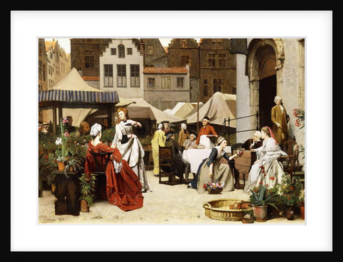 The Flower Market, 1870 by Auguste Serrure