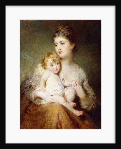 Portrait of the Duchess of St. Albans, with her Son, 1875 by George Elgar Hicks