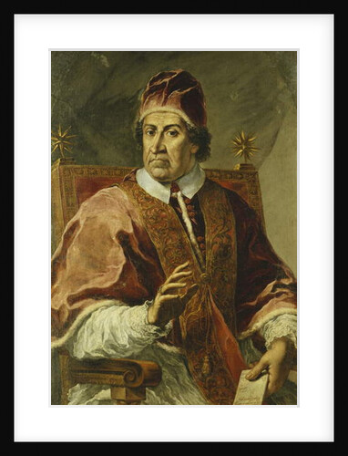 Portrait of Pope Clement XI, Seated Half Length, Wearing Papal Robes, Holding a Letter by Pier Leone Ghezzi
