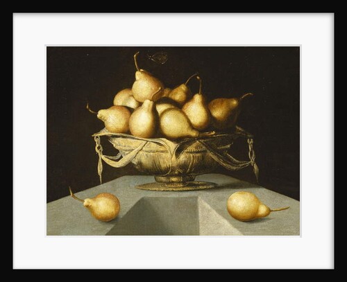 Pears in a Bowl on a Stone Plinth by Antonio Mohedano
