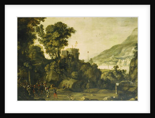 A Mountainous River Landscape with a Scene from the Life of William Tell by Paul Brill or Bril
