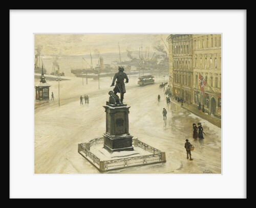 The Statue of Tordenskiold Facing Piperviken, Oslo Harbour, 1906 by Paul Fischer
