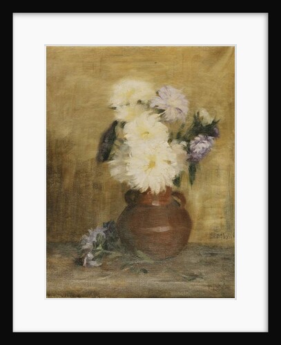 Asters in a Stoneware Jug on a Table by Maria Wiik