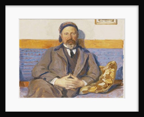 A Portrait of the Artist's Husband George Pauli Seated on a Sofa by Hanna Pauli