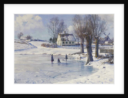 Sledging on a Frozen Pond by Peder Monsted