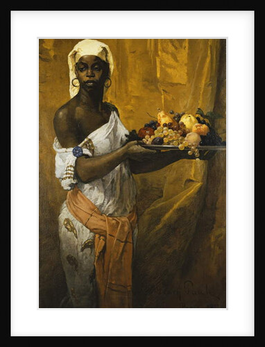 A Negress Holding a Salver of Fruit, 1877 by Georg Vilhelm Pauli