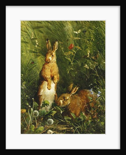 Hares, 1878 by Olaf August Hermansen