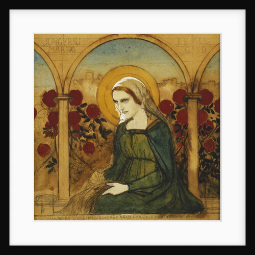 The Virgin Mary in the Rosegarden; Jungfru Maria i Rosengard by Albert Gustaf Aristides Edelfelt
