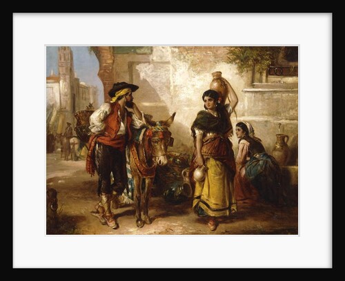 A Chat at the Fountain, Seville by Thomas Kent Pelham