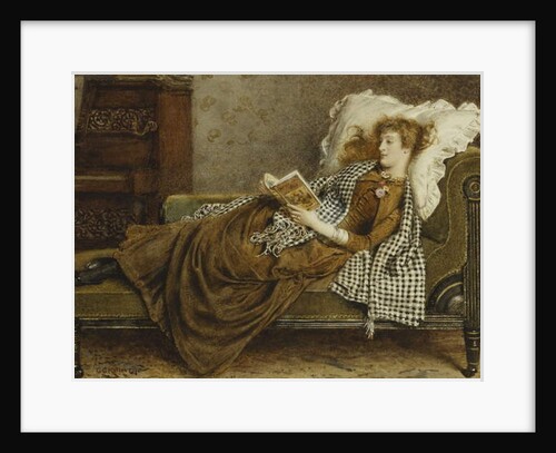A Young Lady Reading in an Interior by George Goodwin Kilburne