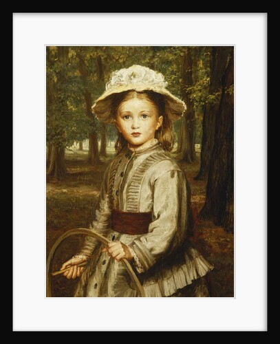 A Young Girl Playing with a Hoop by Frederick Bacon Barwell