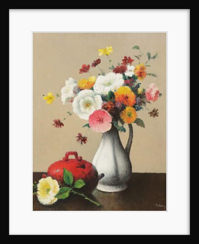 White vase and red box by Felix Elie Tobeen