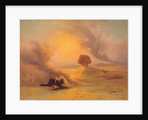 A Caravan caught in the Sinum wind near Gizah by Johann Jakob Frey