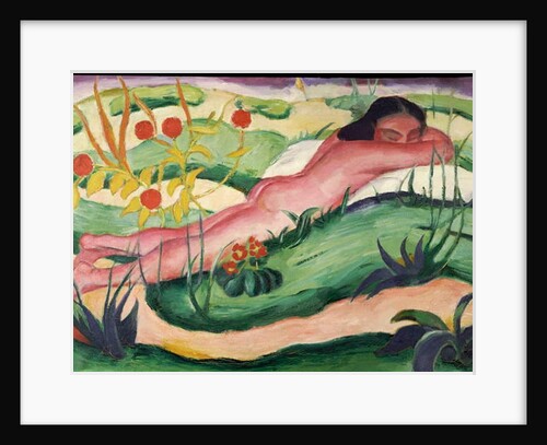 Nude Lying in the Flowers, 1910 by Franz Marc