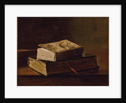 Still life with two books, 1858 by Francois Bonvin