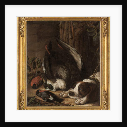 A hunting dog and his prey, 1768 by Johann Friedrich von Grooth