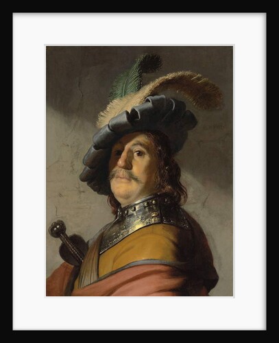 A man in a gorget and cap by Rembrandt Harmensz. van Rijn