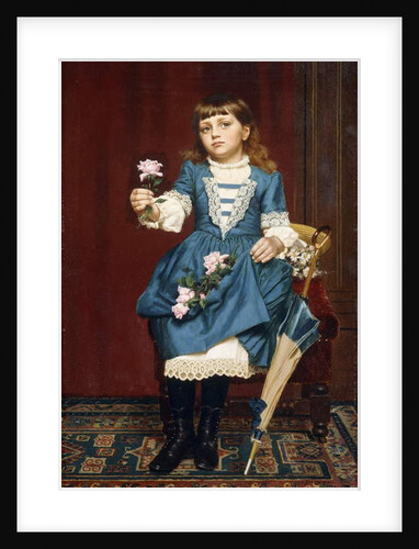 Daisy McComb Holding a Pink Rose, 1888 by John George Brown