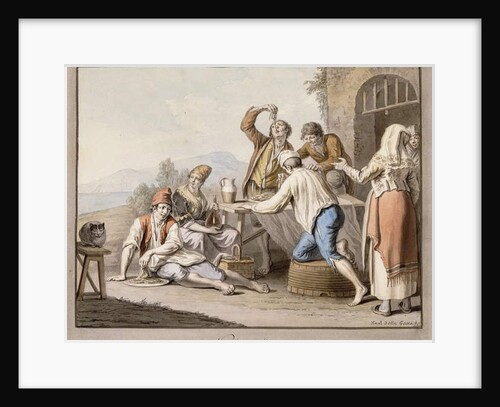 Neopolitans Eating Macaroni; Napolitani Mangia maccaroni by Saviero Xavier della Gatta