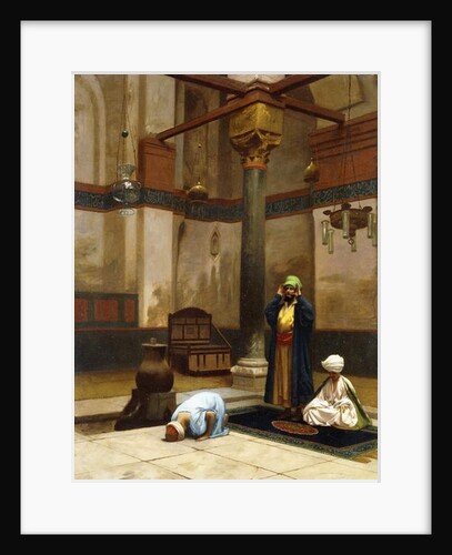 Three People Praying in the Corner Mosque; Trois Personnages Priant dans un Coin de Mosquee by Jean Leon Gerome