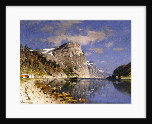 A Steamer in the Sognefjord by Adelsteen Normann
