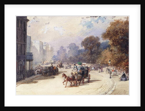 A Carriage in a London Street by Eugene-Louis Lami