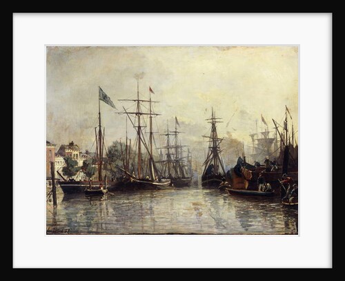 Rotterdam Harbour, 1857 by Johan-Barthold Jongkind