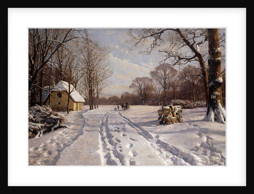 A Sleigh Ride through a Winter Landscape, 1915 by Peder Monsted