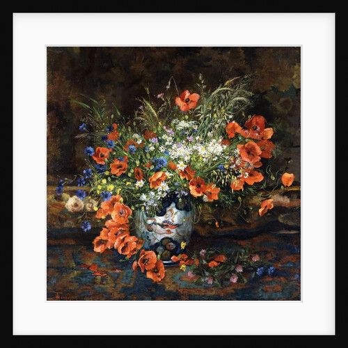 Poppies, Daisies, Buttercups and other Flowers in a Japanese Imari Vase by Theodore Hannon