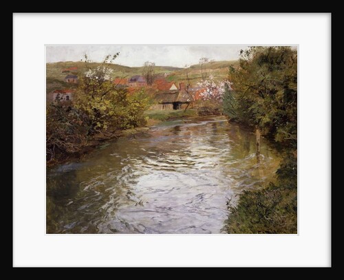 Farmhouses on the Banks of a Stream by Fritz Thaulow